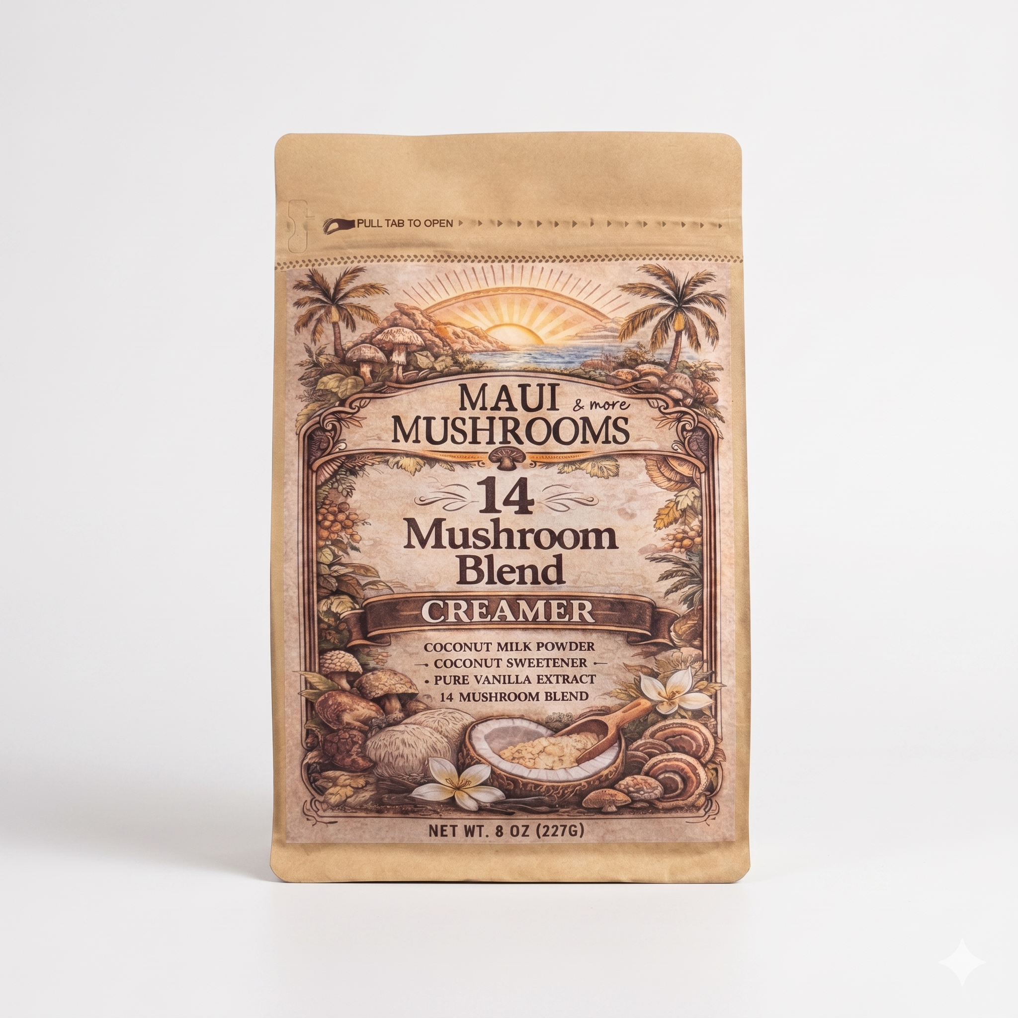 14 Mushroom Blend Creamer – Vanilla Superfood Coffee Creamer (8oz)