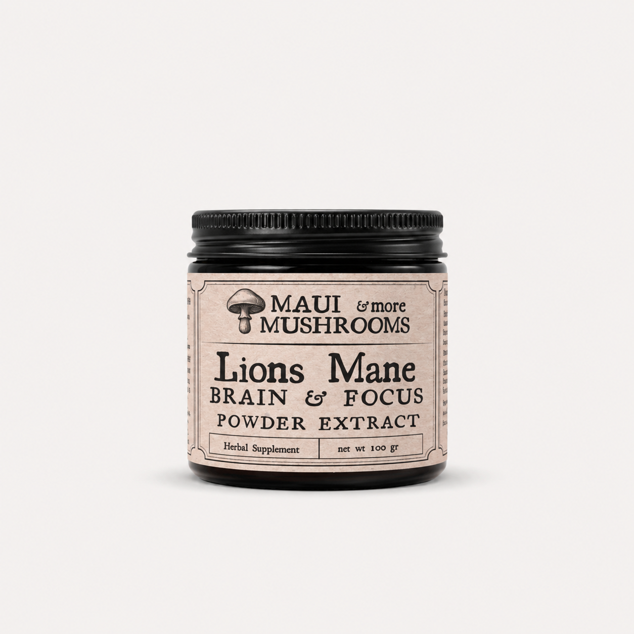 Lion’s Mane Mushroom Powder Extract – Hericium erinaceus (2,000 mg)