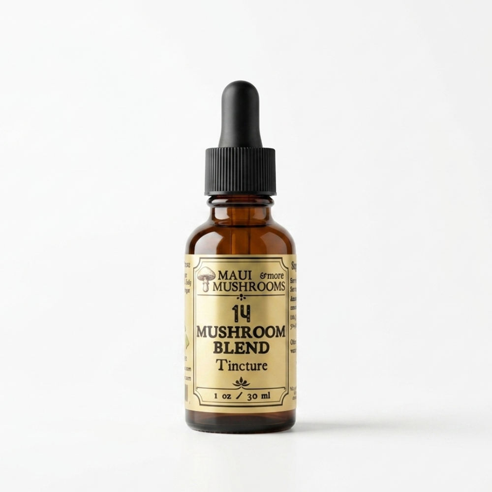 14 Mushroom Blend Tincture – Dual + Ultrasonic Extract for Full-Spectrum Wellness
