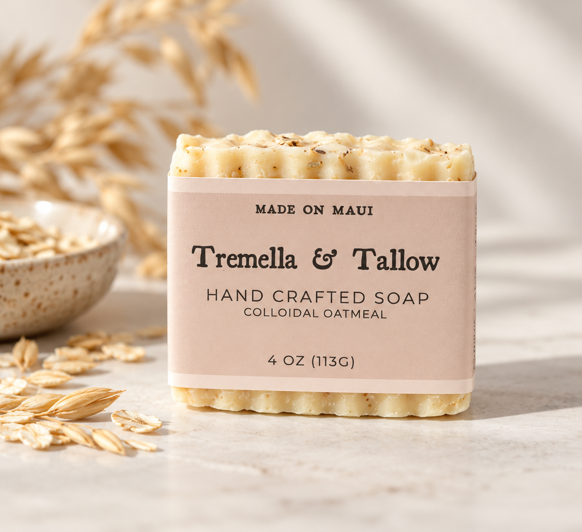Colloidal Oatmeal soap styled with oats